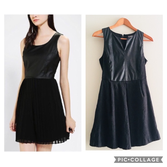 Anthropologie Dresses & Skirts - Anthropologie Vegan Leather Bodice A-Line Dress